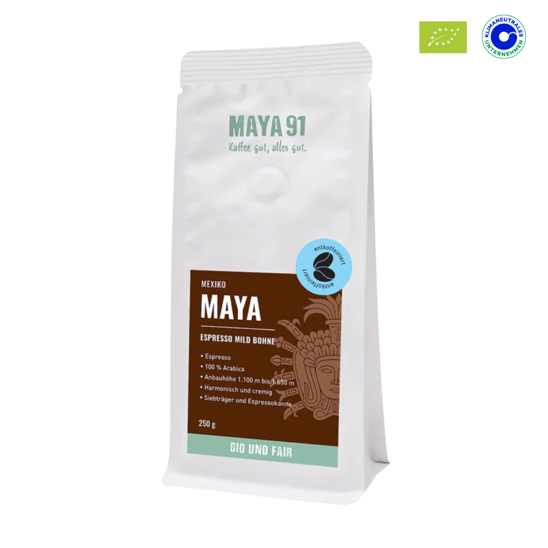 MAYA Entkoffeinierter BIO Fair Trade Espresso (Bohne)