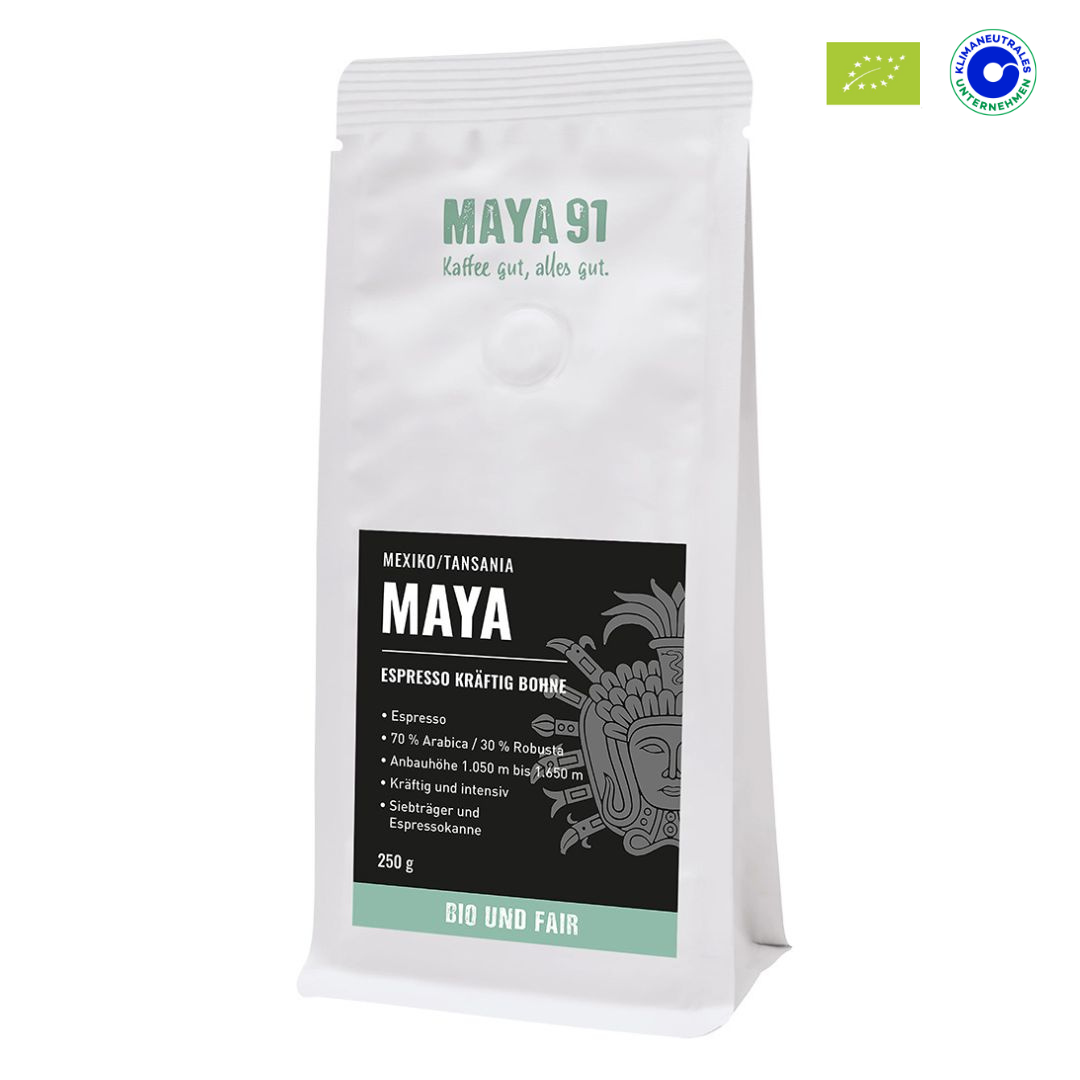 MAYA BIO Fair Trade Espresso Kräftig (Bohne) – MAYA91