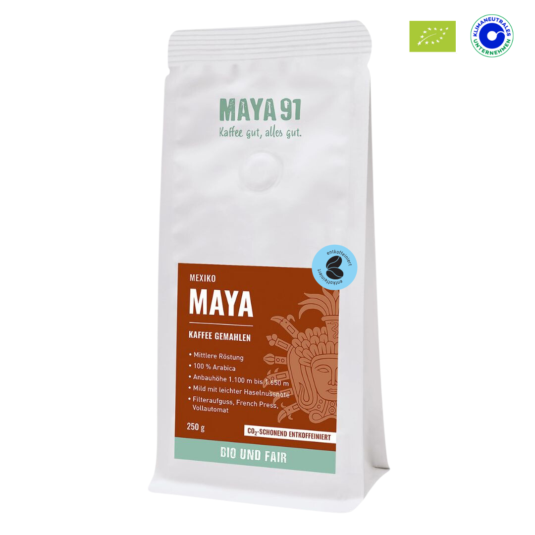 MAYA Entkoffeinierter BIO Fair Trade Kaffee (Gemahlen)